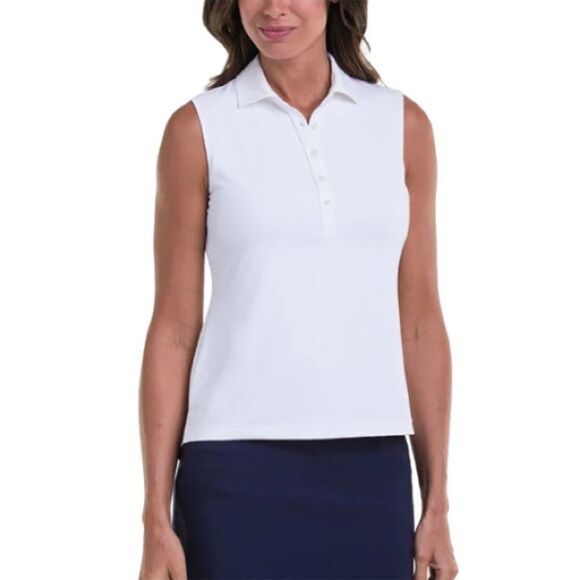 Fairway & Greene Sleeveless Charlotte Jersey Golf Polo - Picture 1 of 4